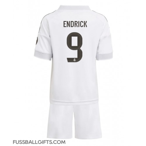 Real Madrid Endrick #9 Fußballbekleidung Heimtrikot Kinder 2025-26 Kurzarm (+ kurze hosen)